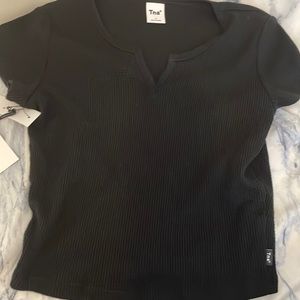 Black waffle notch aritiza shirt